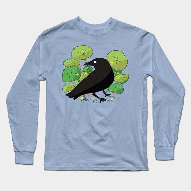 Crow and plants Long Sleeve T-Shirt by Mayarart